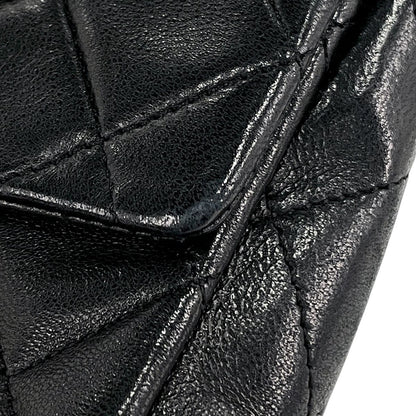 Chanel Quilted Single Flap Chain Shoulder Bag CC Logo Leather Black — view 7