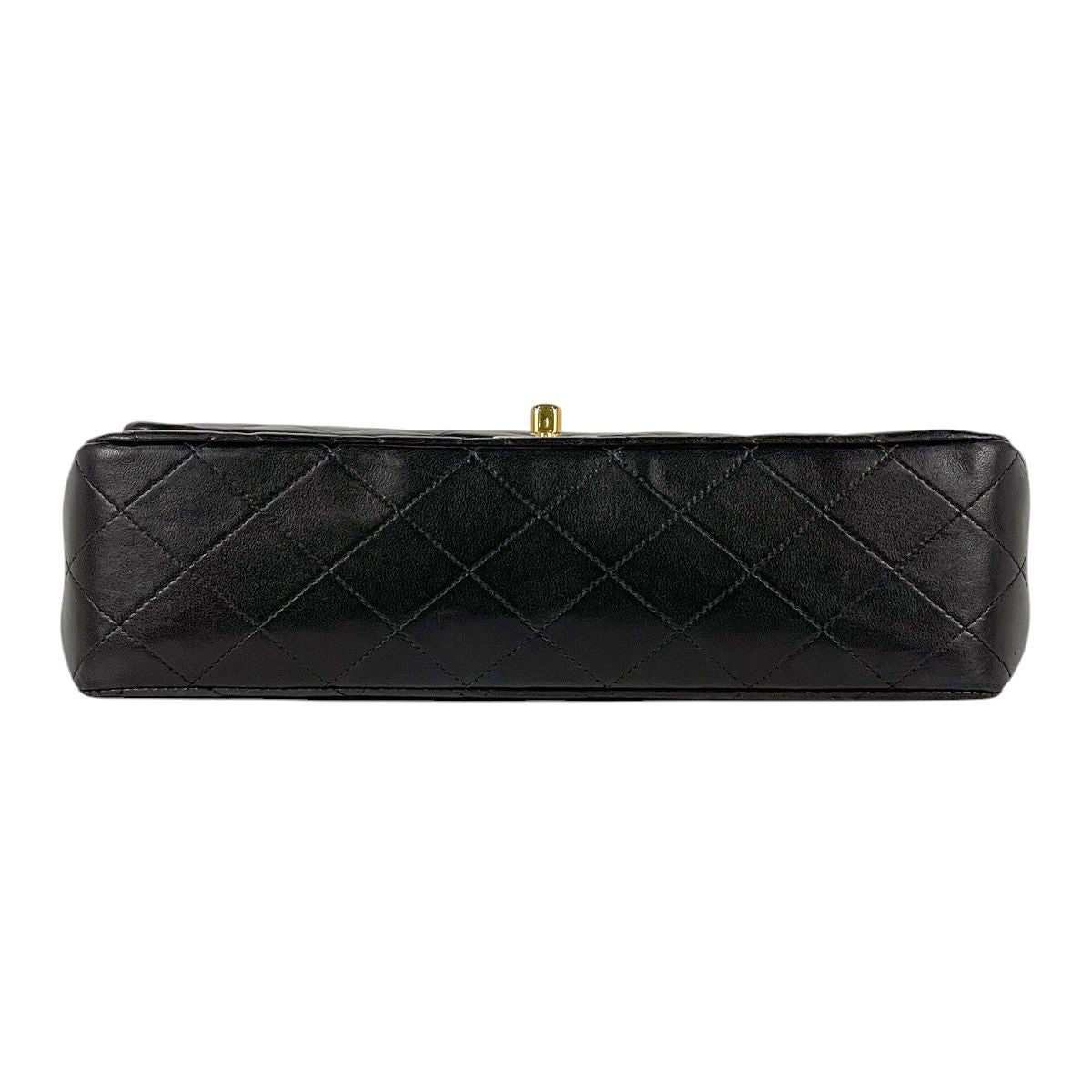 Chanel Quilted Double Flap Chain Shoulder Bag CC Logo Leather Black — view 5