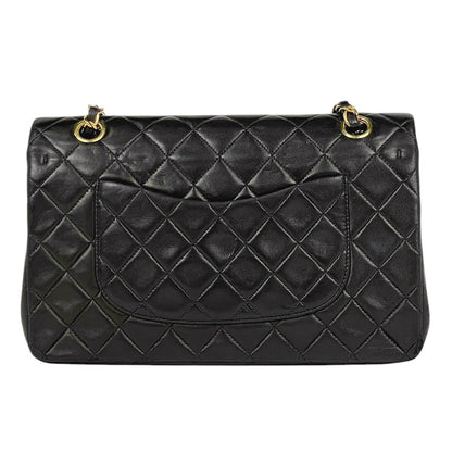 Chanel Quilted Double Flap Chain Shoulder Bag CC Logo Leather Black — view 4