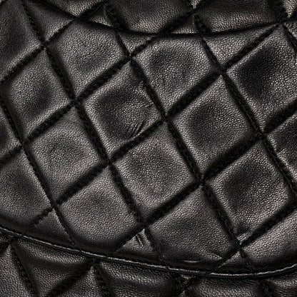 Chanel Quilted Double Flap Chain Shoulder Bag CC Logo Leather Black — view 8