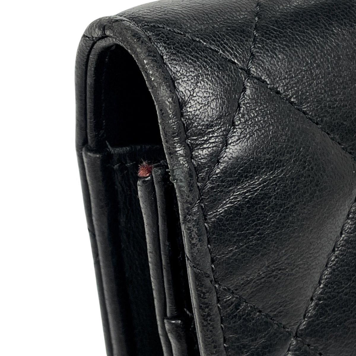 Chanel CC Logo Chain Wallet Quilted Leather Black — view 9