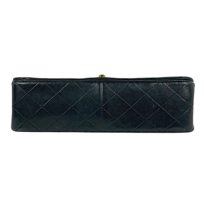 Chanel Quilted Single Flap Chain Shoulder Bag CC Logo Leather Black — view 5