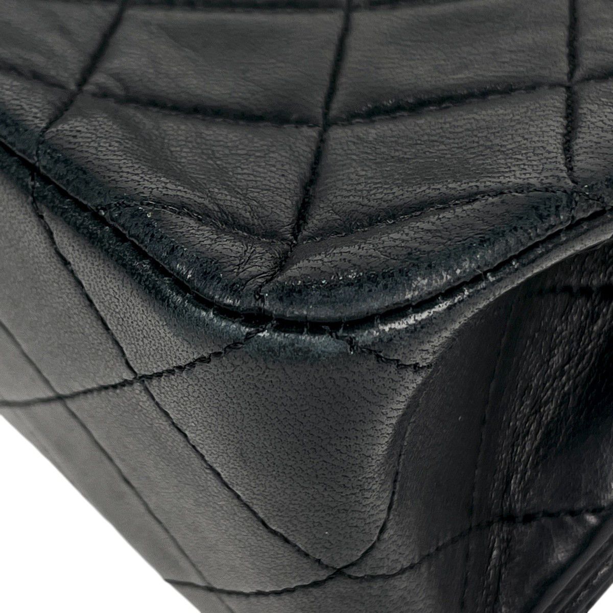 Chanel Quilted Single Flap Chain Shoulder Bag CC Logo Leather Black — view 6