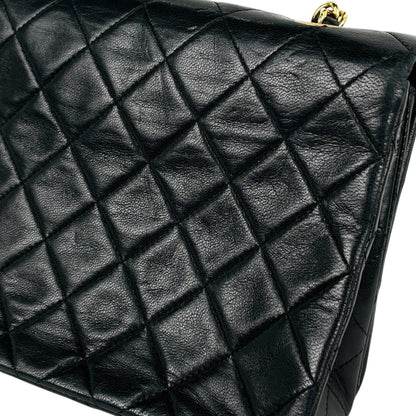 Chanel Quilted Single Flap Chain Shoulder Bag CC Logo Leather Black — view 8