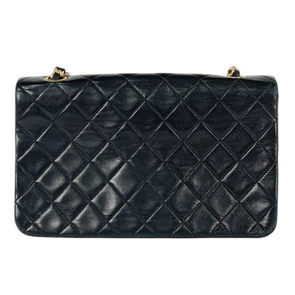 Chanel Quilted Single Flap Chain Shoulder Bag CC Logo Leather Black — view 3