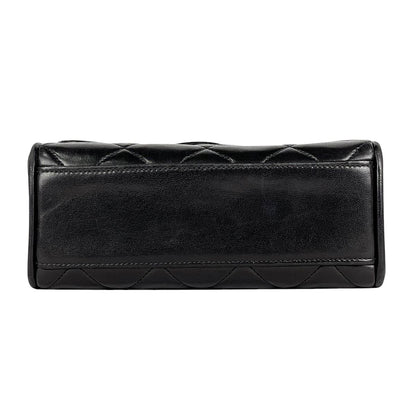 Chanel CC Logo Shoulder Bag Quilted Leather Black — view 5