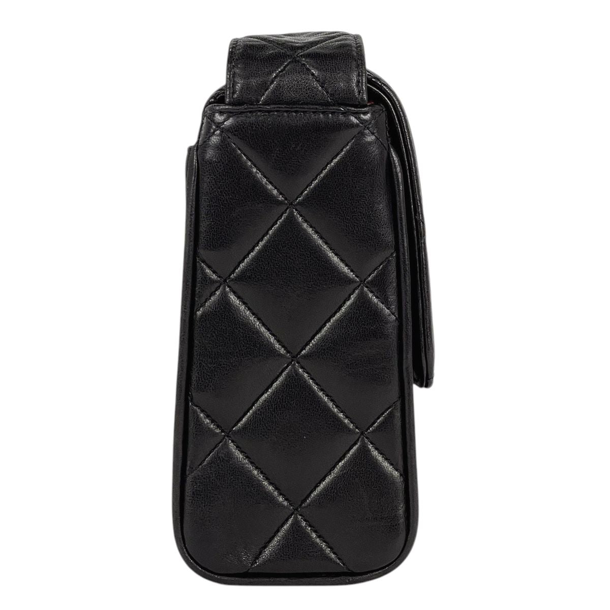 Chanel CC Logo Shoulder Bag Quilted Leather Black — view 4