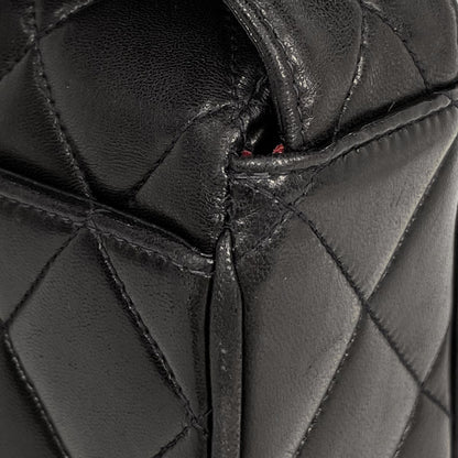Chanel CC Logo Shoulder Bag Quilted Leather Black — view 8