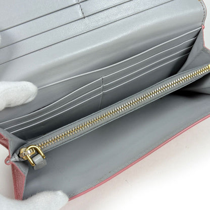Prada Logo Bifold Wallet Leather Pink — view 7