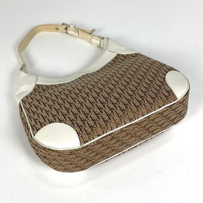 Dior Street Chic Shoulder Bag Trotter Pattern Canvas Brown White — view 2
