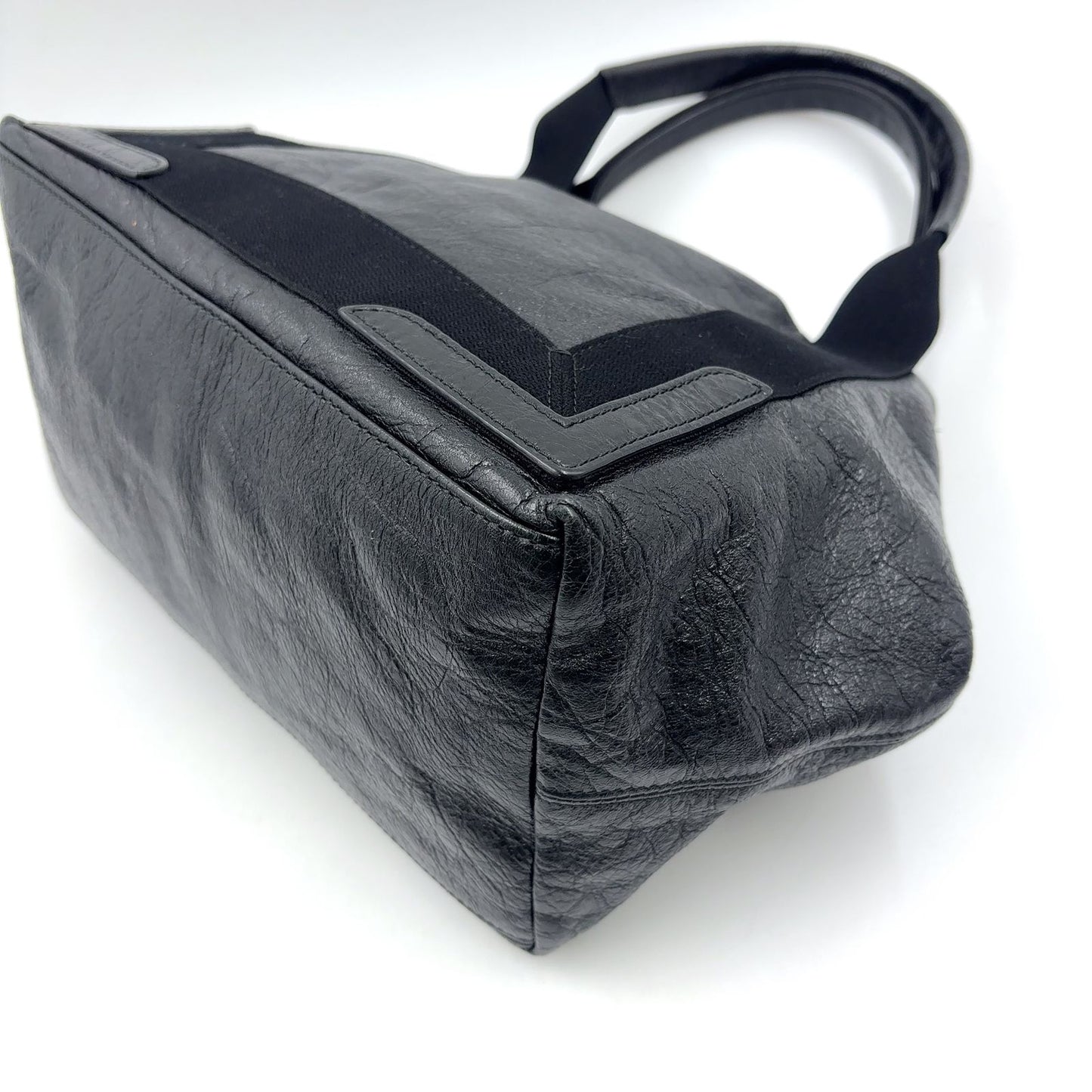 Balenciaga Cabas Tote Leather Black Handbag Silver — view 6