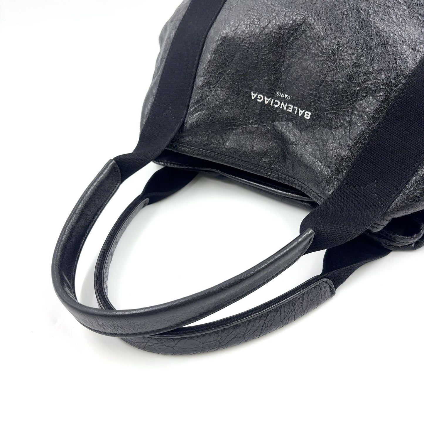 Balenciaga Cabas Tote Leather Black Handbag Silver — view 5