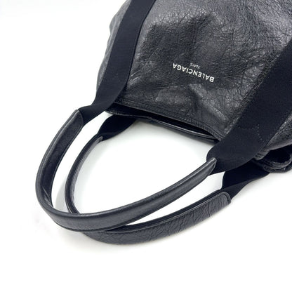 Balenciaga Cabas Tote Leather Black Handbag Silver — view 5