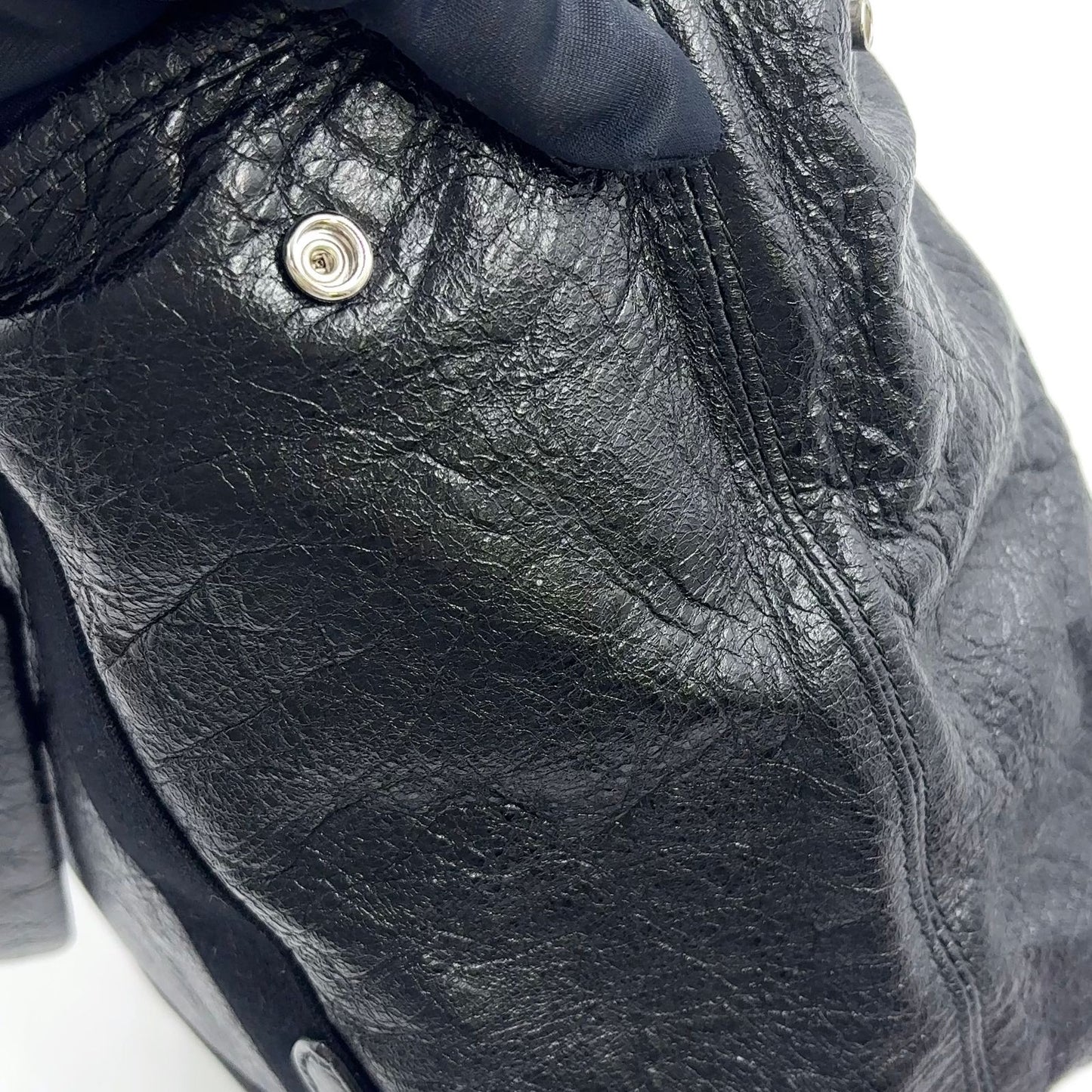 Balenciaga Cabas Tote Leather Black Handbag Silver — view 9