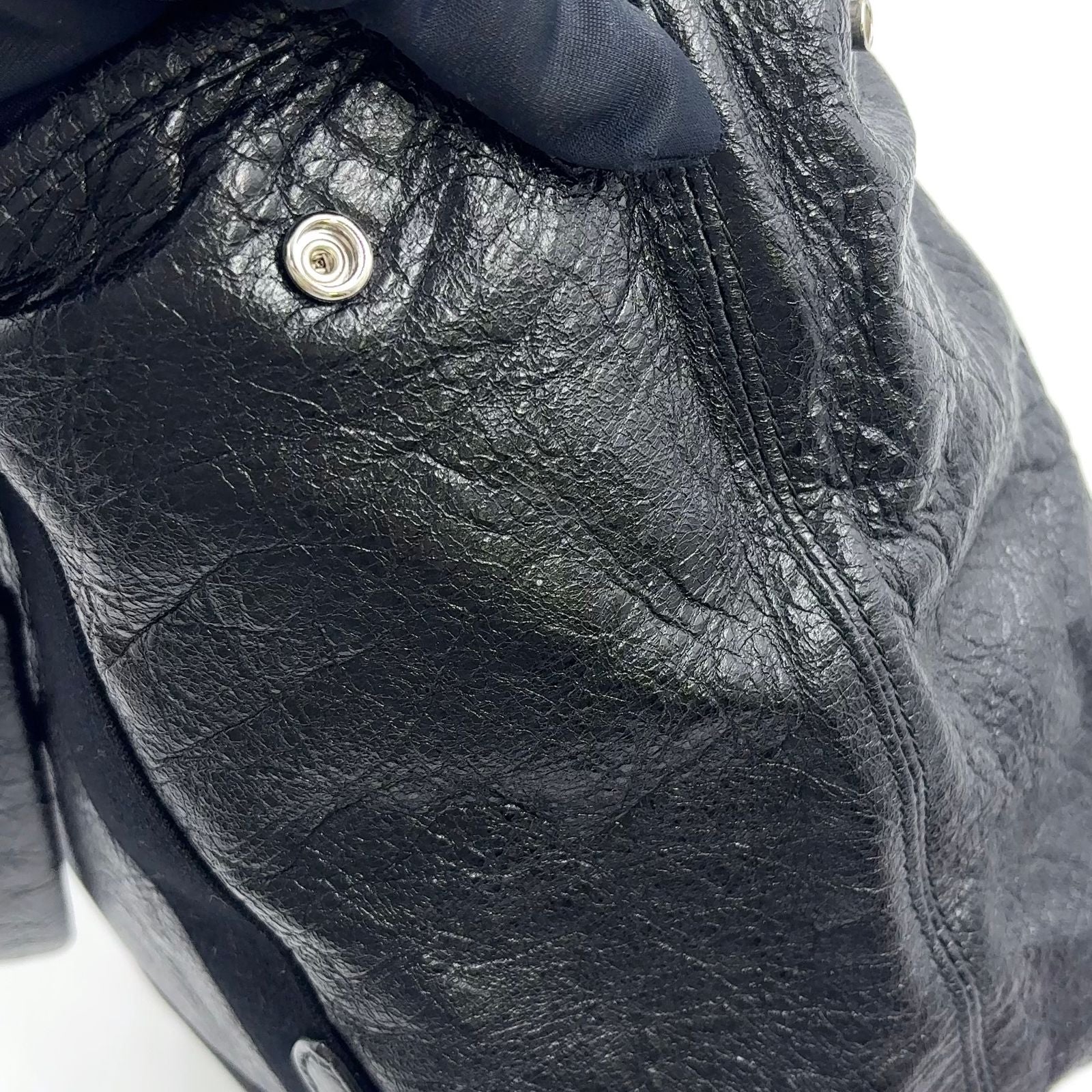 Balenciaga Cabas Tote Leather Black Handbag Silver — view 9