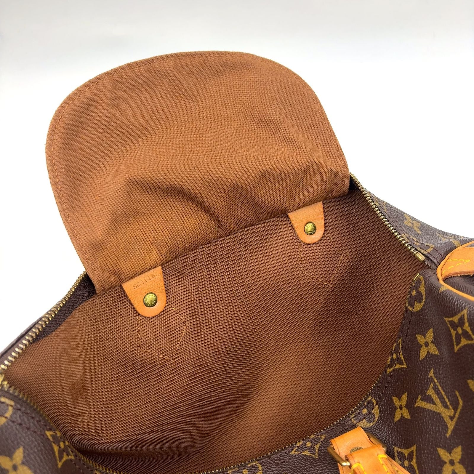 Louis Vuitton Speedy 35 Monogram Leather Brown Handbag Gold — view 7