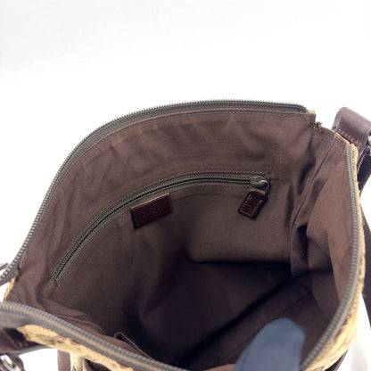 Gucci GG Canvas Leather Brown Beige Shoulder Bag Silver — view 6