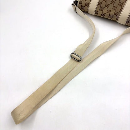 Gucci GG Canvas Crossbody Leather Beige Shoulder Bag Silver — view 8