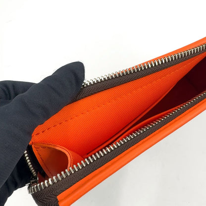 Louis Vuitton Pochette Voyage MM Monogram Macassar Leather Orange Brown Clutch — view 6
