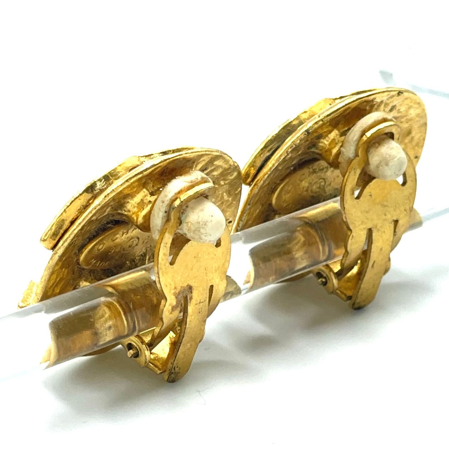 Chanel CC Logo Circle Gold Plated Earrings — view 3
