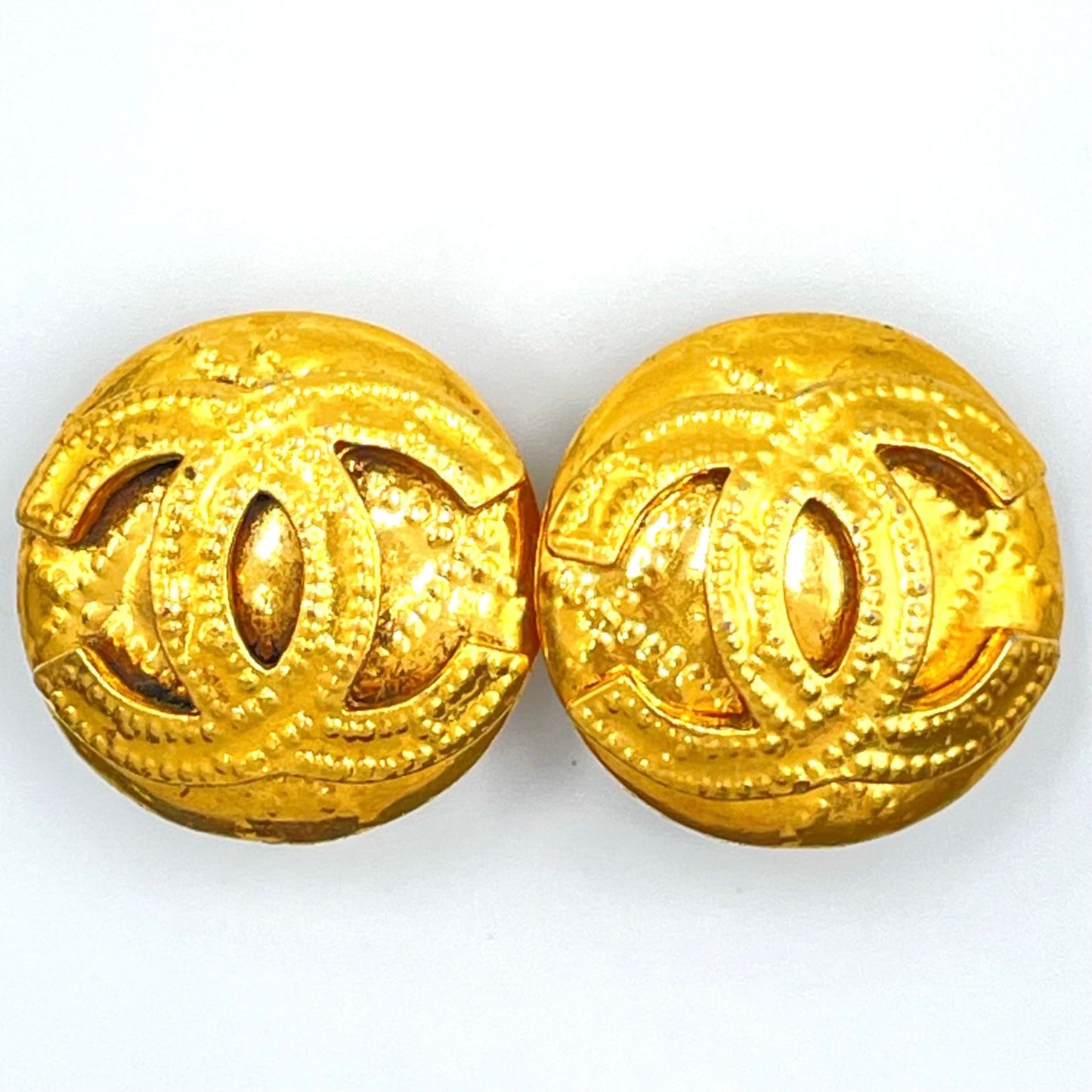 Chanel CC Logo Circle Gold Plated Earrings — view 6