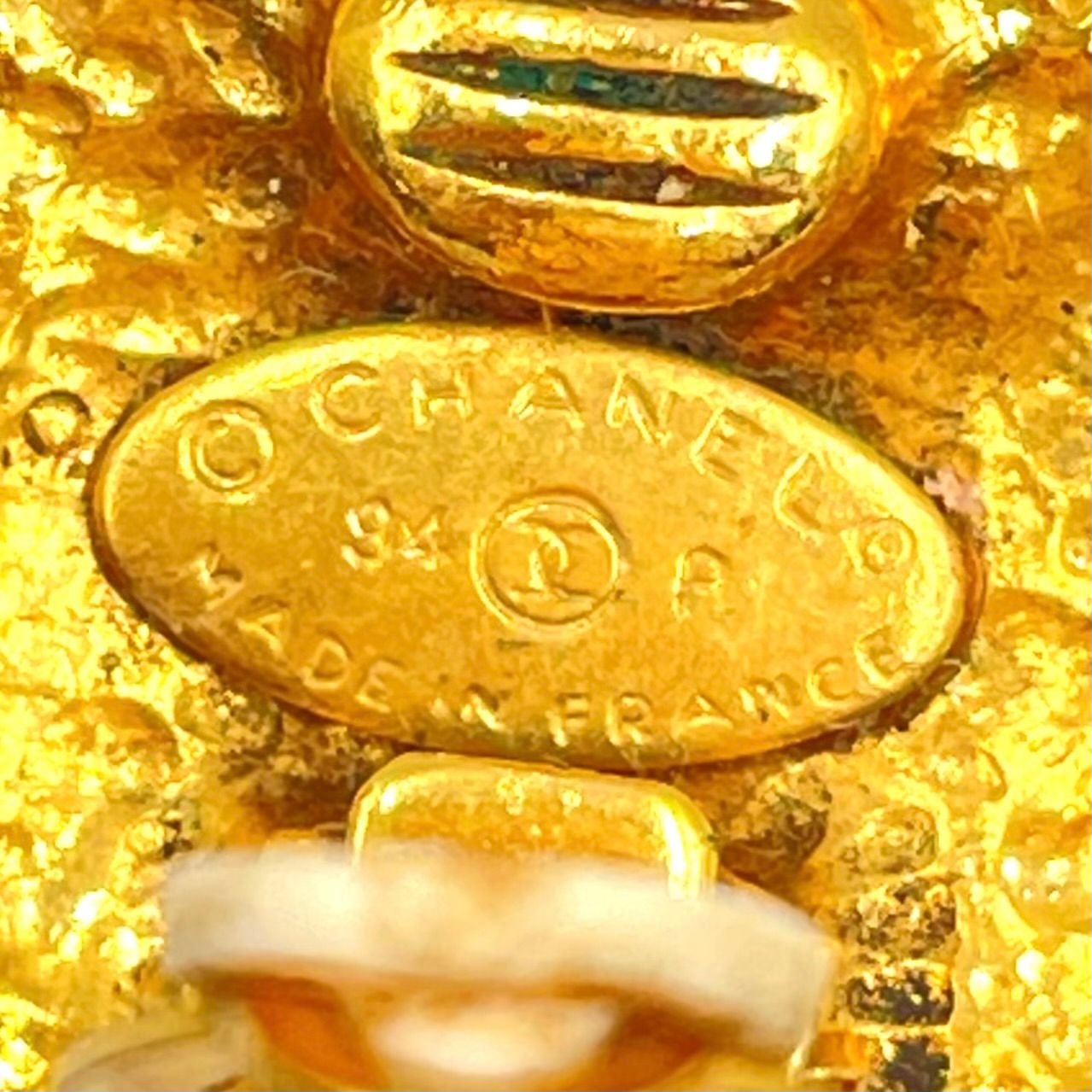 Chanel CC Logo Circle Gold Plated Earrings — view 5