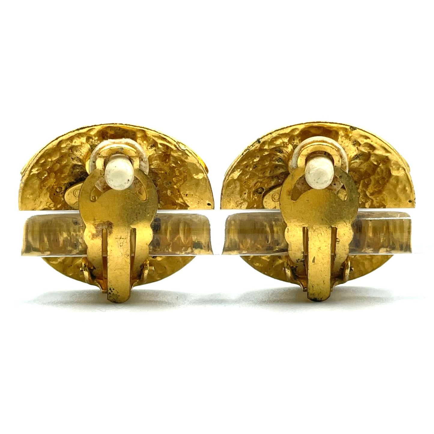 Chanel CC Logo Circle Gold Plated Earrings — view 4