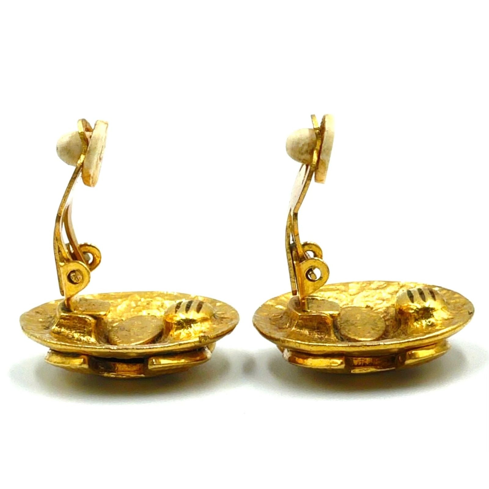 Chanel CC Logo Circle Gold Plated Earrings — view 9
