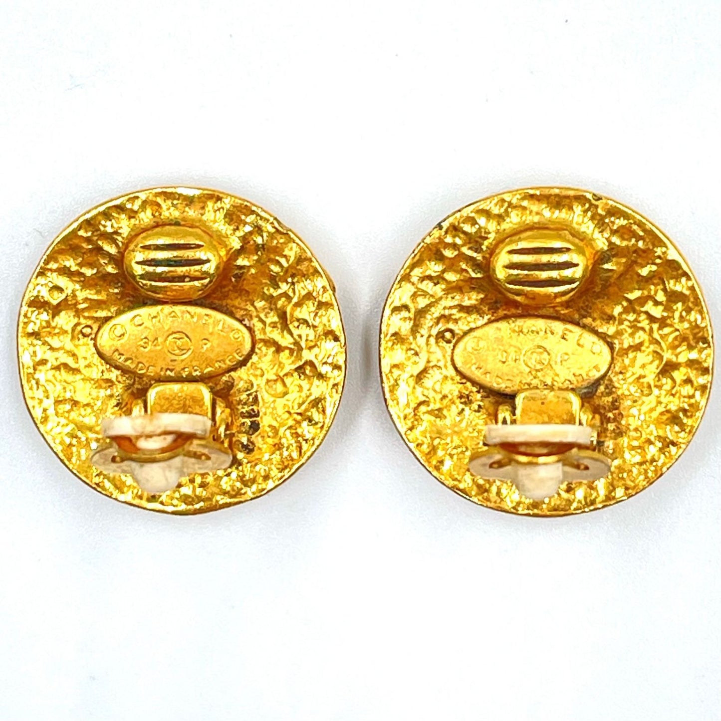 Chanel CC Logo Circle Gold Plated Earrings — view 8