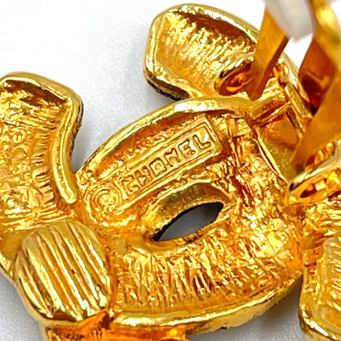 Chanel CC Logo Gold Plated Earrings — view 8