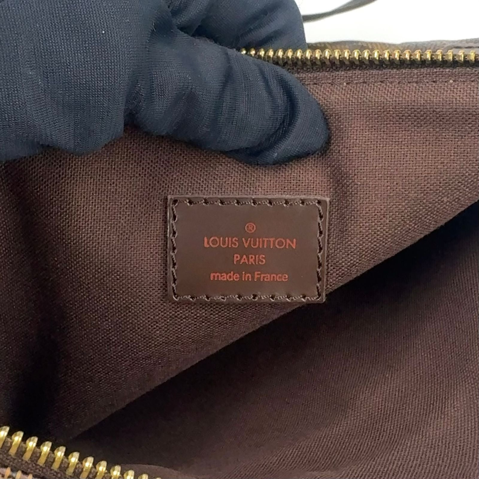Louis Vuitton Pochette Bosphore Damier Ebene Leather Brown Shoulder Bag Gold — view 4