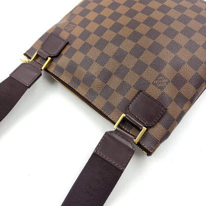 Louis Vuitton Pochette Bosphore Damier Ebene Leather Brown Shoulder Bag Gold — view 6