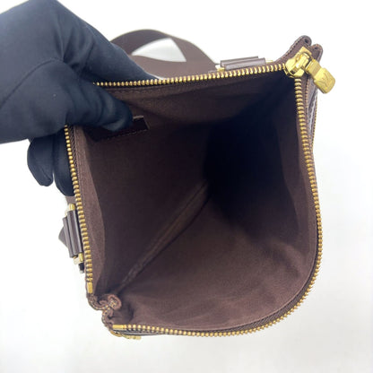 Louis Vuitton Pochette Bosphore Damier Ebene Leather Brown Shoulder Bag Gold — view 3