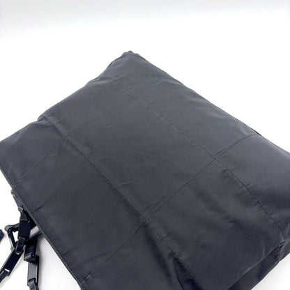 Prada Triangle Logo Stitch Nylon Black Tote Silver — view 5