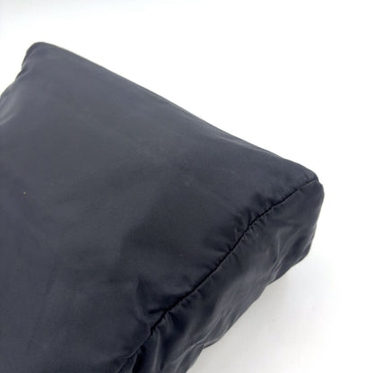 Prada Triangle Logo Nylon Black Tote Silver — view 9