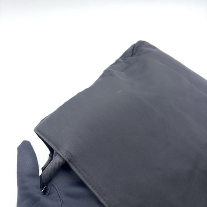 Prada Triangle Logo Nylon Black Tote Silver — view 8