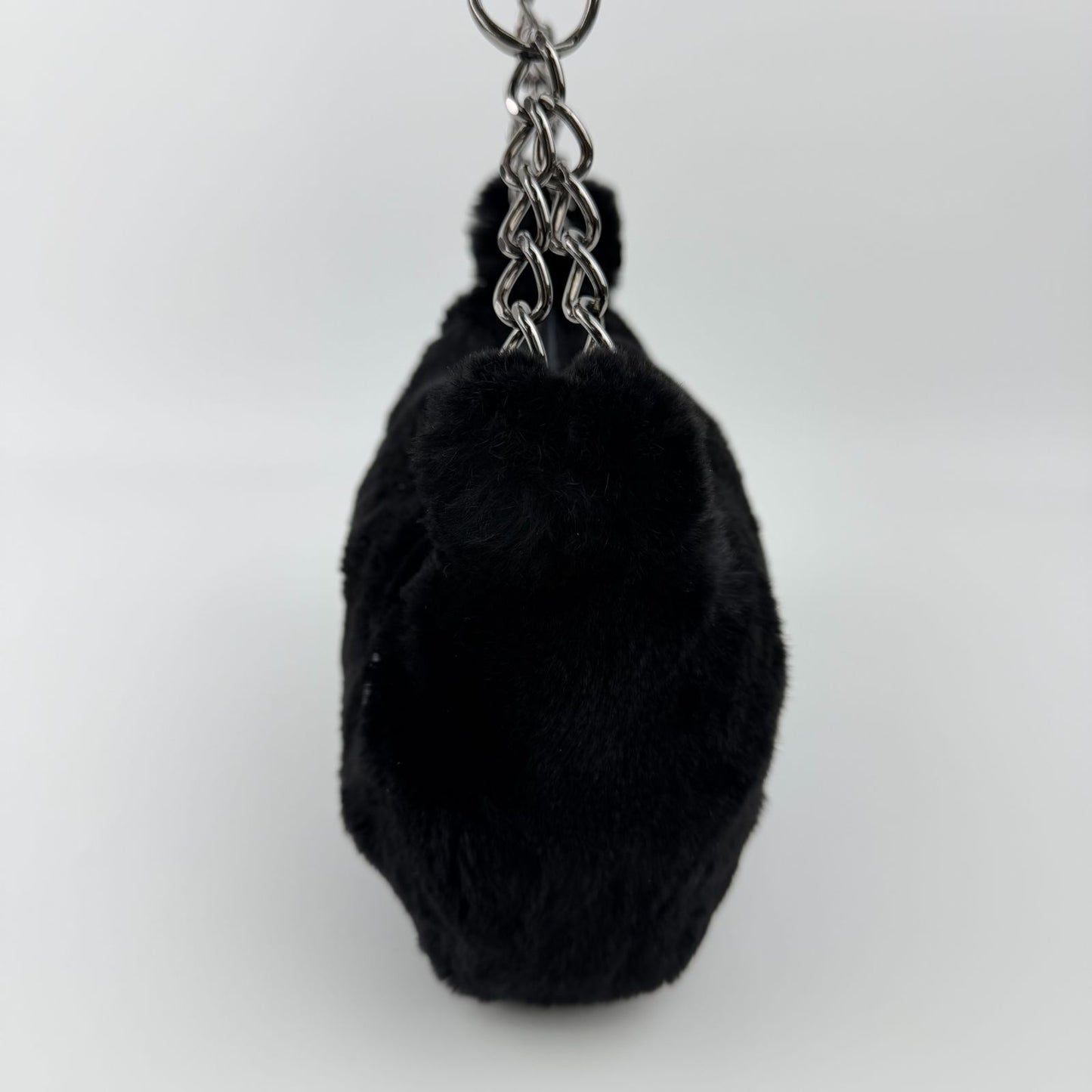 Chanel CC Logo Handbag Black Rabbit Vintage — view 7
