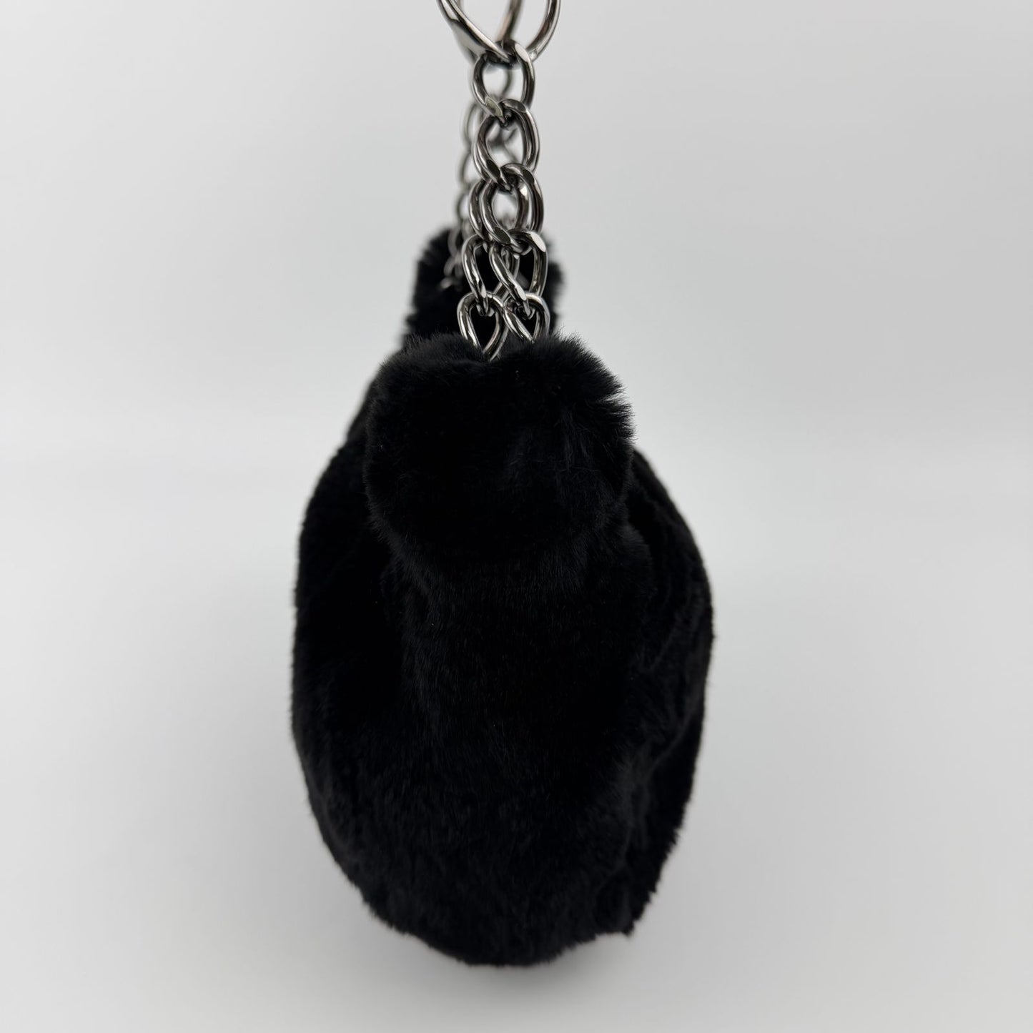 Chanel CC Logo Handbag Black Rabbit Vintage — view 6