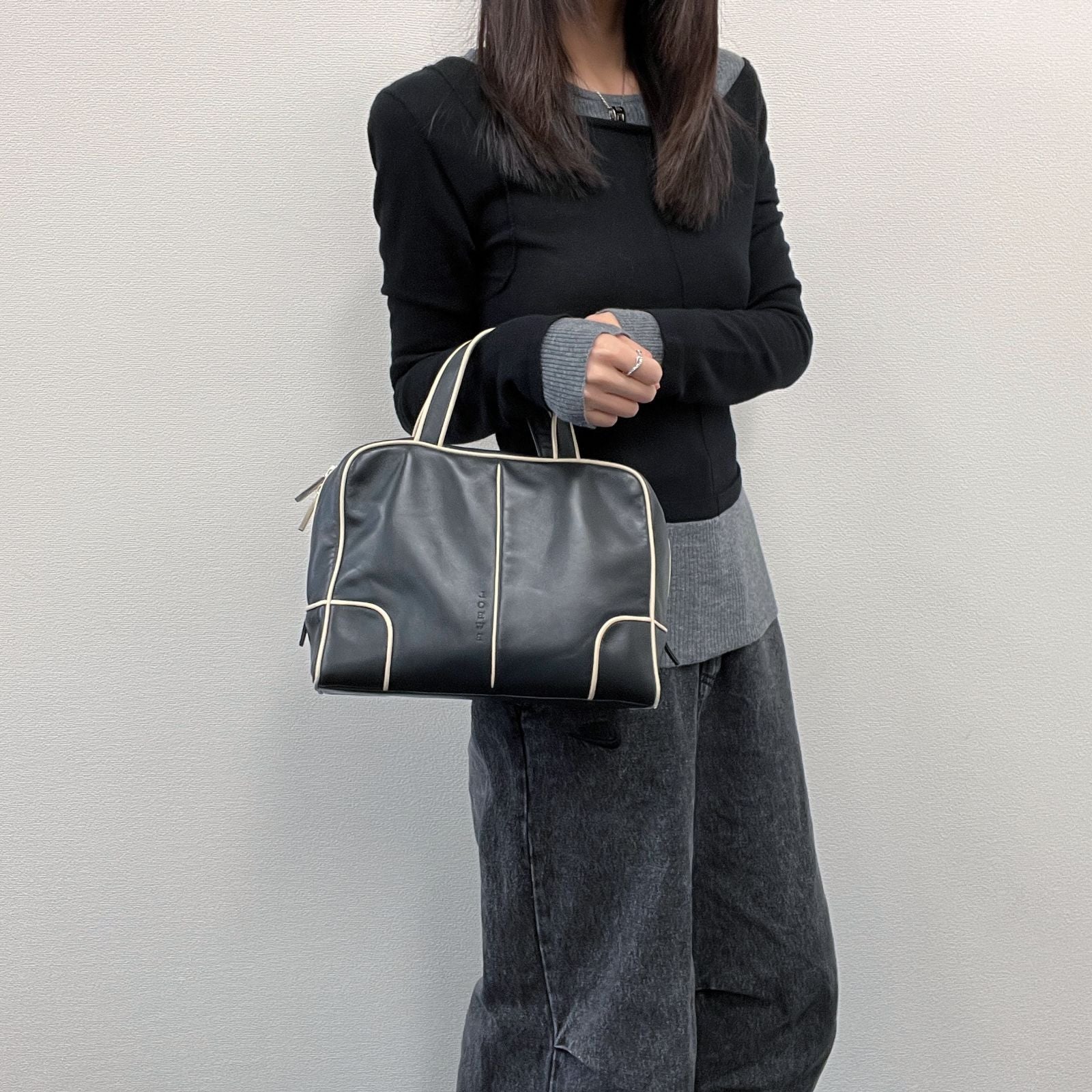 Loewe Handbag Black Leather Vintage