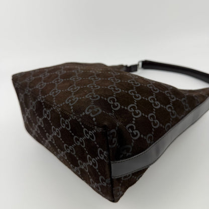 Gucci Shoulder Bag Brown Suede Vintage — view 8