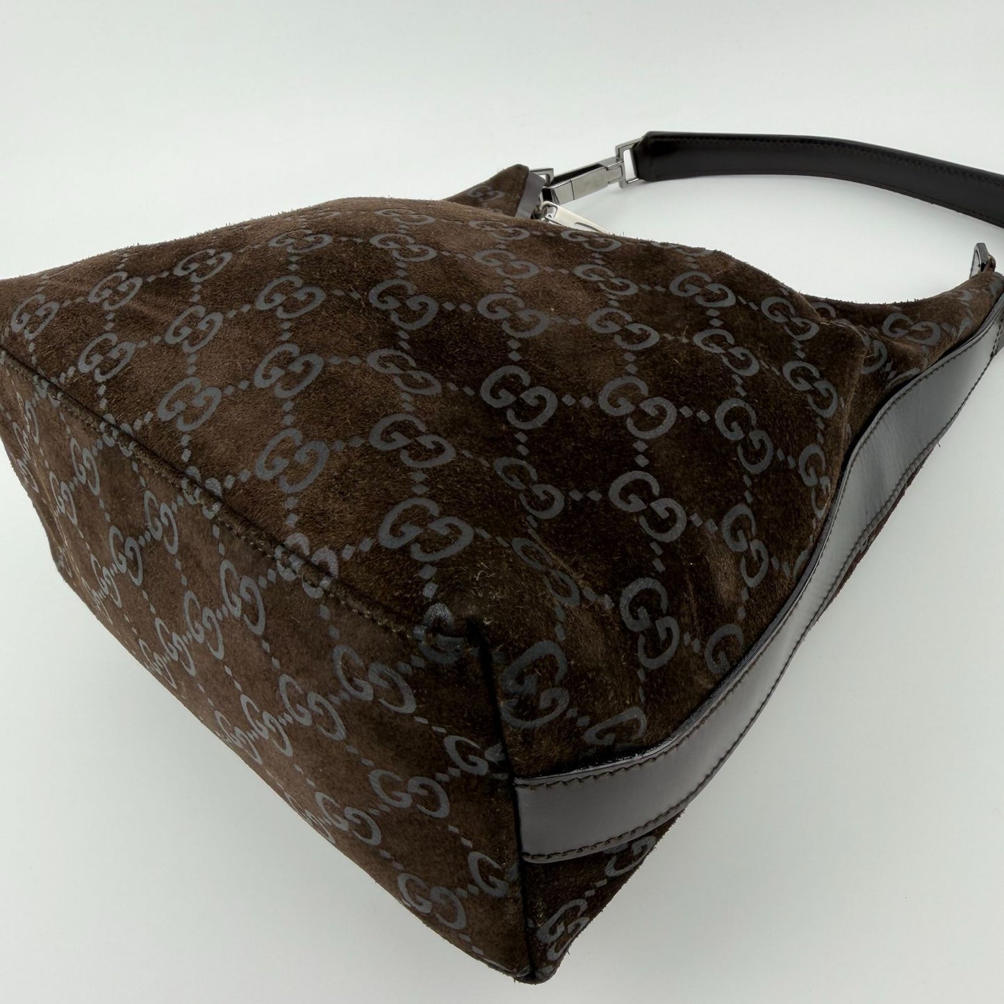 Gucci Shoulder Bag Brown Suede Vintage — view 9