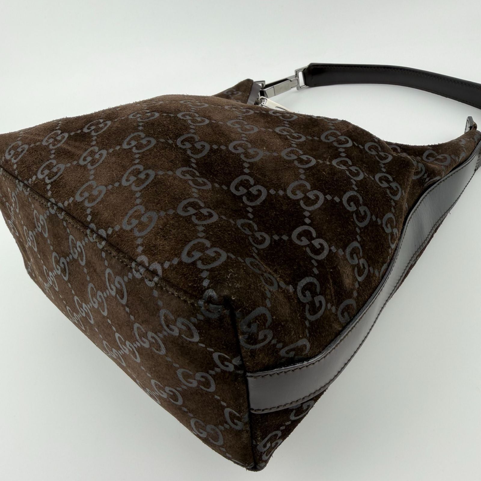 Gucci Shoulder Bag Brown Suede Vintage — view 9