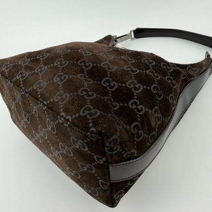 Gucci Shoulder Bag Brown Suede Vintage — view 9