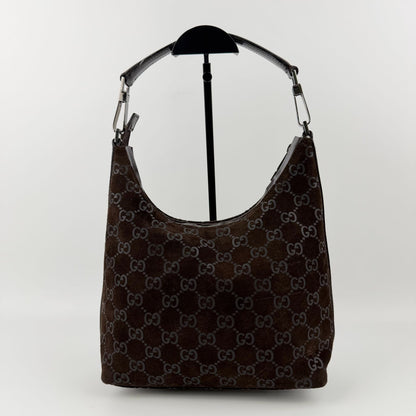 Gucci Shoulder Bag Brown Suede Vintage — view 3