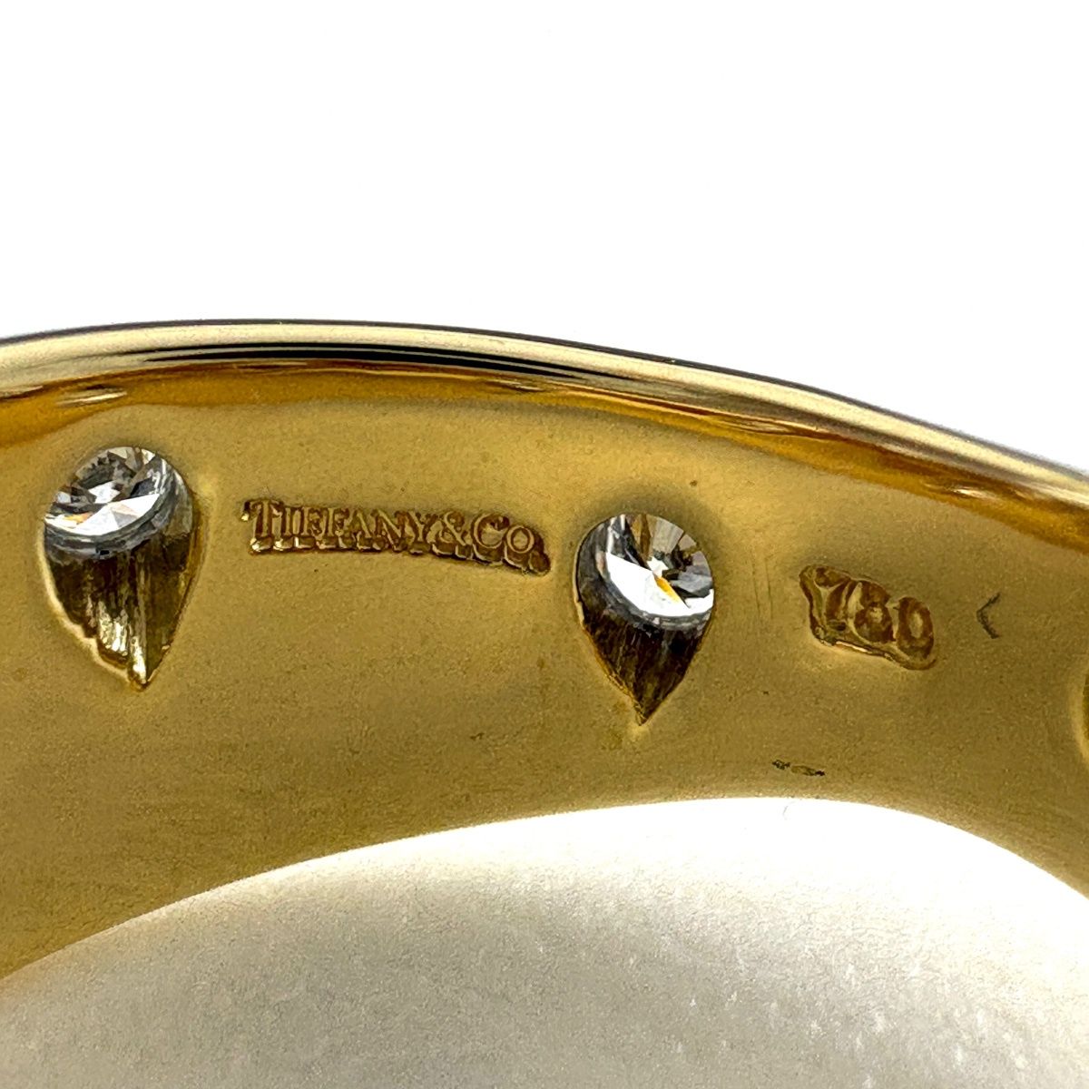 Tiffany & Co Dots Twist Ring YG Yellow Gold Pave Diamond — view 8