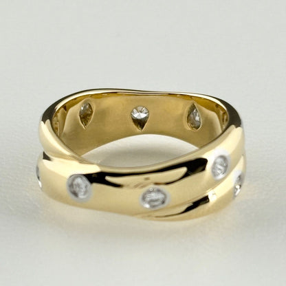 Tiffany & Co Dots Twist Ring YG Yellow Gold Pave Diamond — view 5