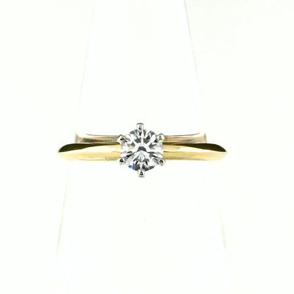Tiffany & Co Setting Engagement Ring YG Yellow Gold Platinum Diamond Solitaire