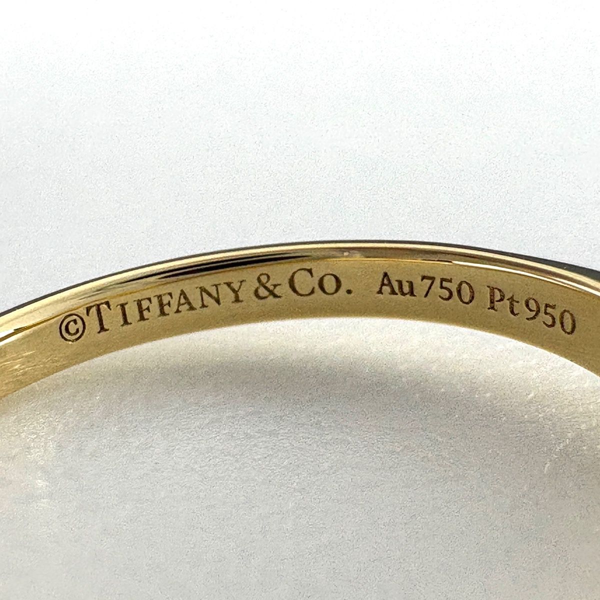 Tiffany & Co Setting Engagement Ring YG Yellow Gold Platinum Diamond Solitaire — view 6