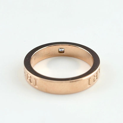 Bvlgari Double Logo Ring PG Pink Gold Pave Diamond — view 4
