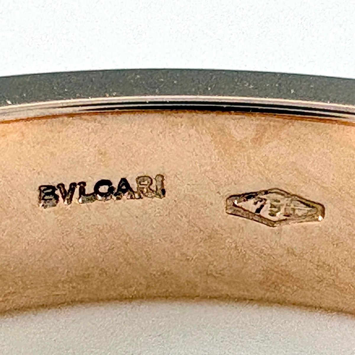 Bvlgari Double Logo Ring PG Pink Gold Pave Diamond — view 6